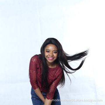 Modern Show Swiss Lace Front Wig Wholesale Brazilian Human Hair Wig With Pre Plucked Virgin Full Lace Wigs For Black Women